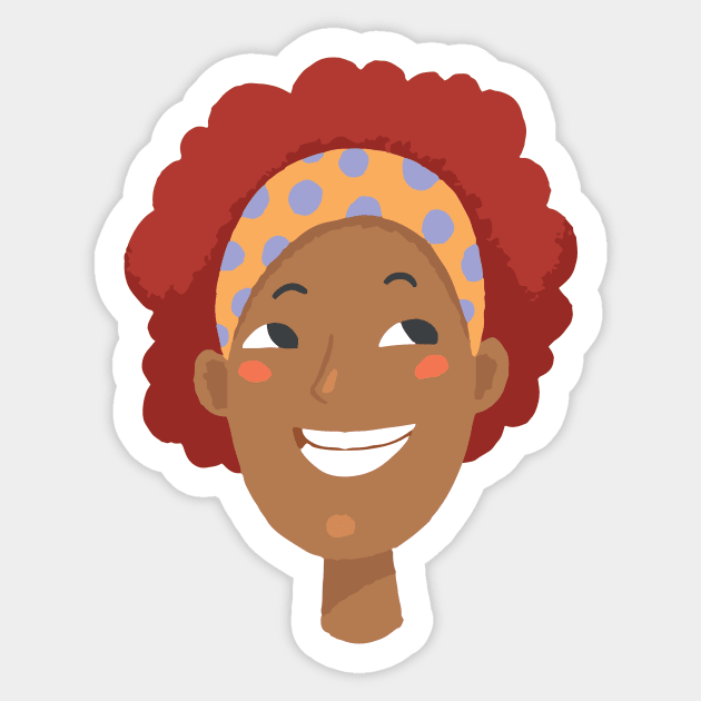 Black woman red hair avatar Sticker by JunkyDotCom